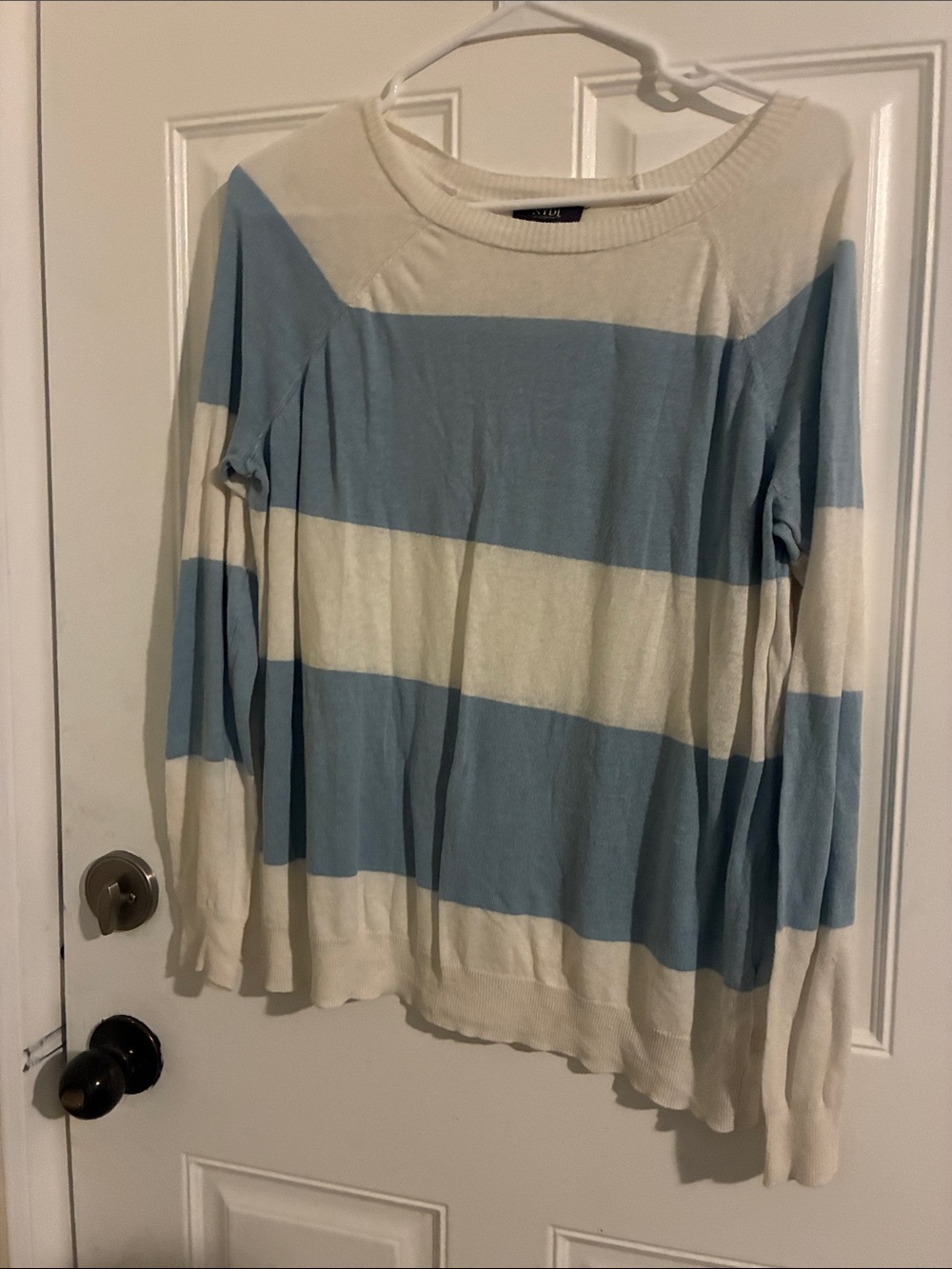 NYDJ White Ribbed Knit Top